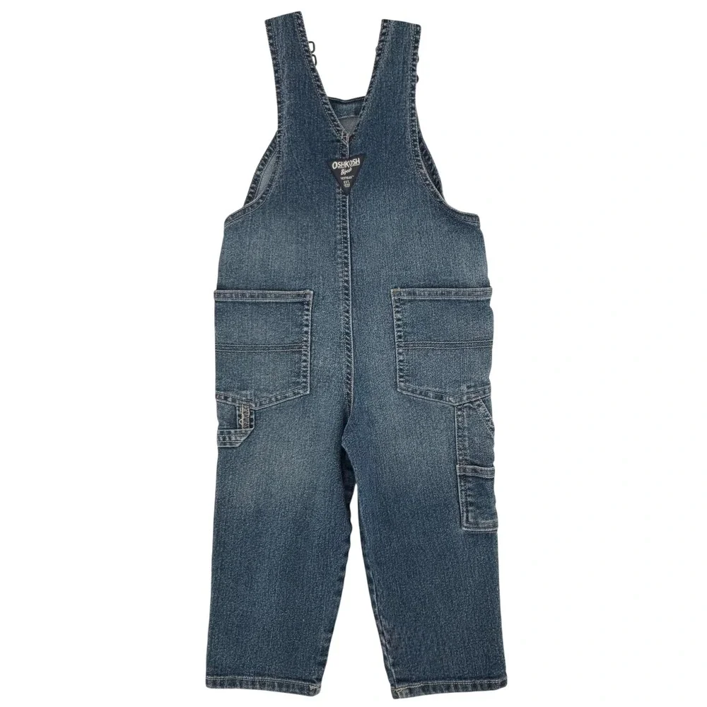 Vintage OshKosh B'gosh Denim Overalls Kids 4T Blue Carpenter Bib Medium Wash
